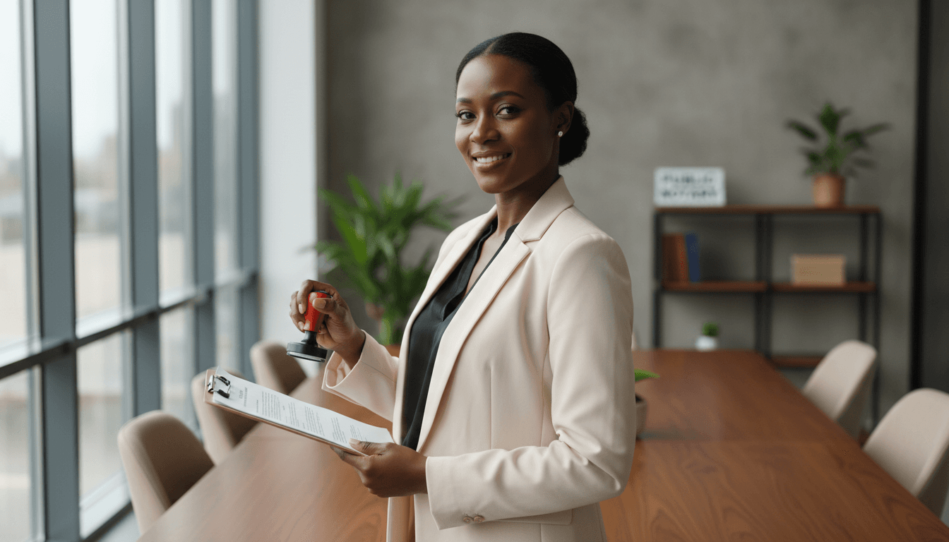 Professional notary public ready to assist with documents and mobile notarization services
